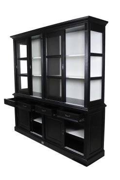 Buffetkast Provence 220cm Met 8 Deuren & 4 Lades - Zwart/wit -Collectie Woonkamermeubels HM29ABR 4 d128