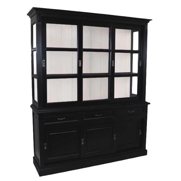 Buffetkast Provence 180 Cm Met 6 Deuren & 3 Lades - Zwart/wit 5 Buffetkast Provence 180 Cm Met 6 Deuren & 3 Lades - Zwart/wit - Afbeelding 5
