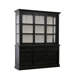 Buffetkast Provence 180 Cm Met 6 Deuren & 3 Lades - Zwart/wit