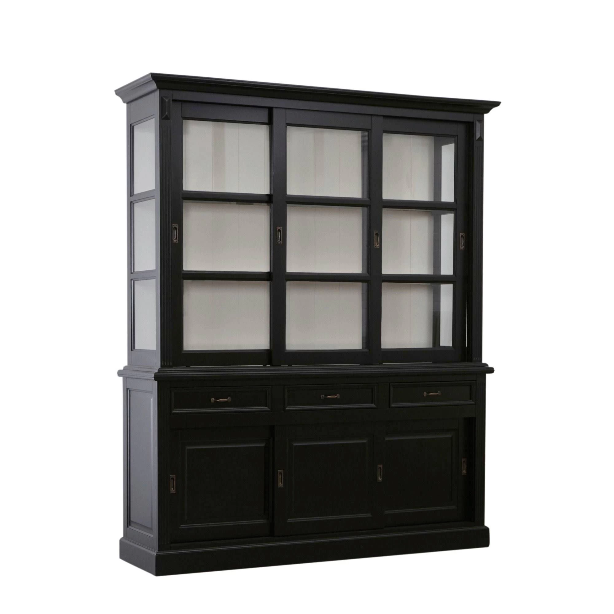 Buffetkast Provence 180 Cm Met 6 Deuren & 3 Lades - Zwart/wit 1 Buffetkast Provence 180 Cm Met 6 Deuren & 3 Lades - Zwart/wit