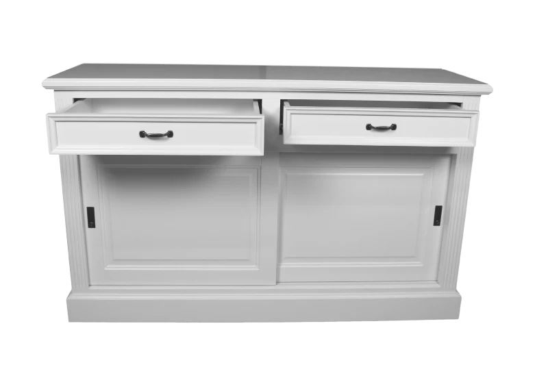 Dressoir Provence 150cm Met 2 Deuren & 2 Lades - Wit 3 Dressoir Provence 150cm Met 2 Deuren & 2 Lades - Wit - Afbeelding 3