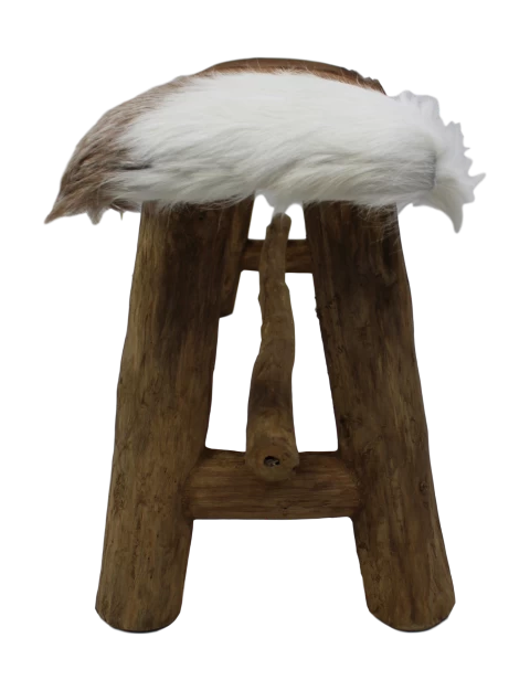 Decoratieve Bank Bangku 100cm Rustiek – Geitenhuid/teak 5 Decoratieve Bank Bangku 100cm Rustiek – Geitenhuid/teak - Afbeelding 5