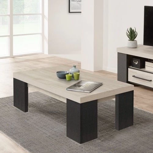 Salontafel Haruko 130x70cm - Antraciet/grijze Eik 1 Salontafel Haruko 130x70cm - Antraciet/grijze Eik