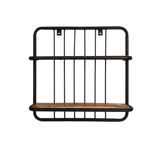 Wandplank Eran 50x50cm - Mangohout/ijzer 7 Wandplank Eran 50x50cm - Mangohout/ijzer - Afbeelding 7