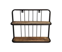Wandplank Eran 50x50cm - Mangohout/ijzer 15 Wandplank Eran 50x50cm - Mangohout/ijzer -Collectie Woonkamermeubels ITC 5050 4 a1c8