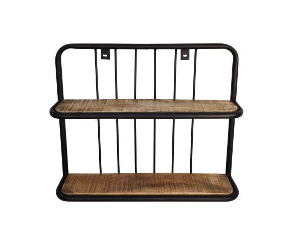 Wandplank Eran 50x50cm - Mangohout/ijzer 8 Wandplank Eran 50x50cm - Mangohout/ijzer - Afbeelding 8