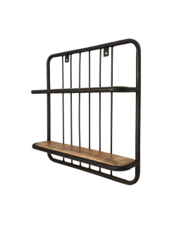 Wandplank Eran 50x50cm - Mangohout/ijzer