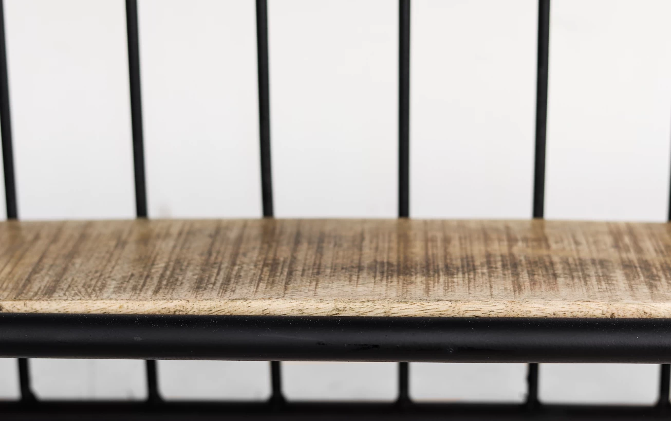 Wandplank Eran 50x50cm - Mangohout/ijzer 2 Wandplank Eran 50x50cm - Mangohout/ijzer - Afbeelding 2