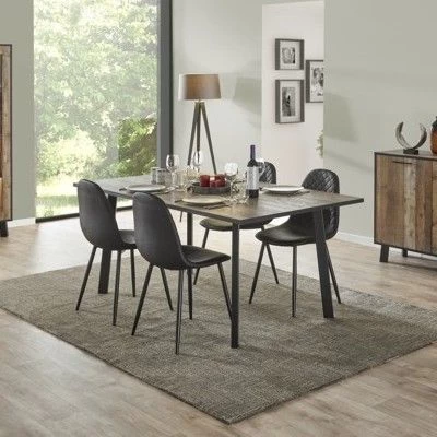 Eettafel Ivaro 180x100cm - Bruin/zwart -Collectie Woonkamermeubels Ikaro 1f53