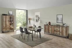 Eettafel Ivaro 180x100cm - Bruin/zwart -Collectie Woonkamermeubels Ikaro 3f71