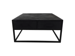 Salontafel Verona 80x80x40cm Met Lades Visgraatmotief - Zwart -Collectie Woonkamermeubels JHH CT80 1 f7f7