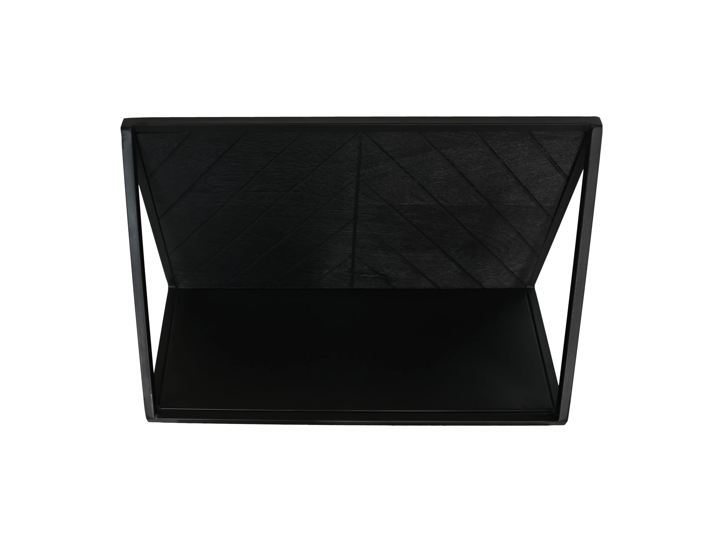 Wandplank Verona 50x20x30cm Mangohout - Zwart/visgraat 5 Wandplank Verona 50x20x30cm Mangohout - Zwart/visgraat - Afbeelding 5