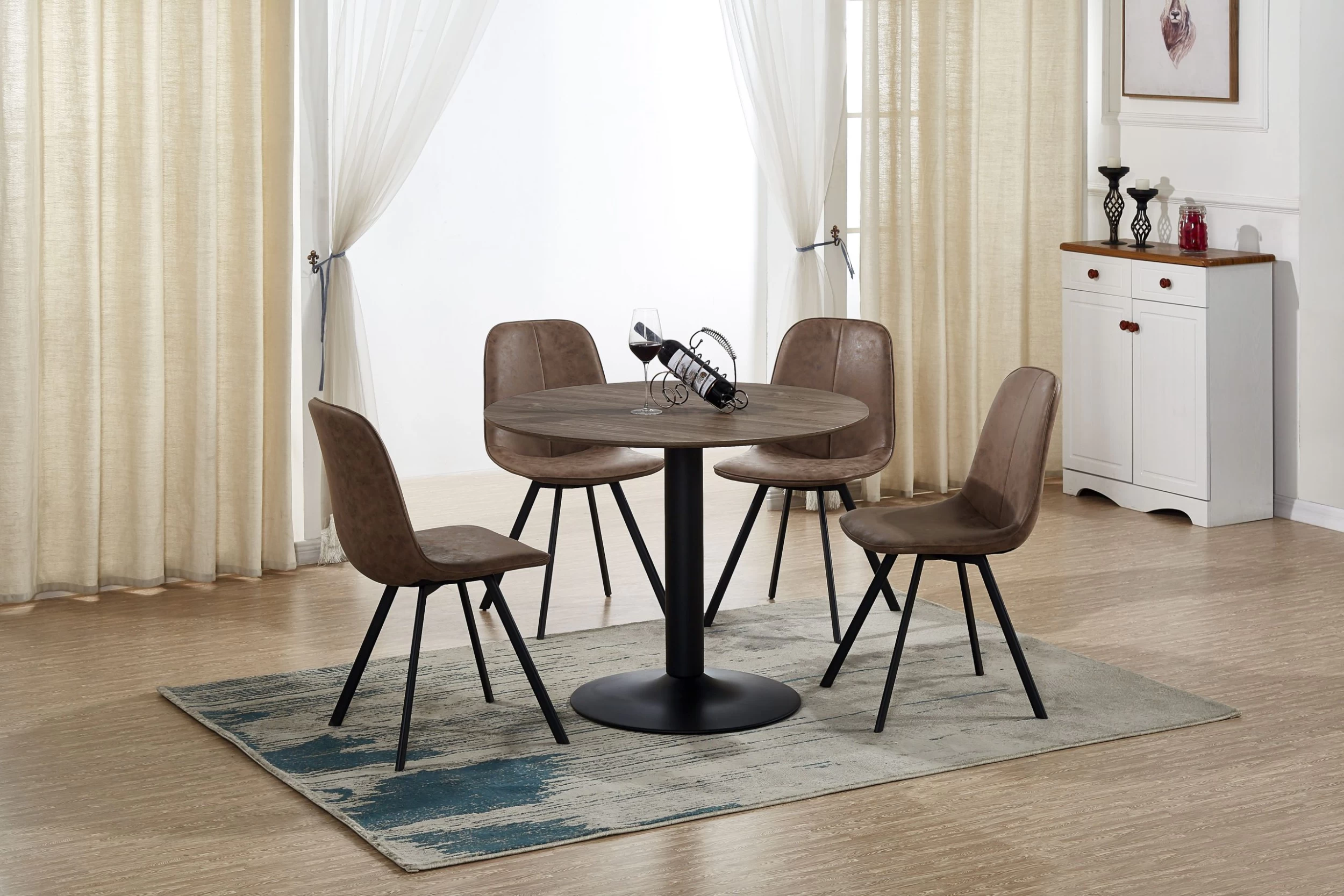 Tafel Juliette Ø105 - Bruin/zwart 3 Tafel Juliette Ø105 - Bruin/zwart - Afbeelding 3