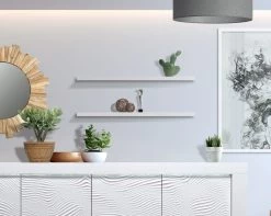 Set Van 2 Legplanken Kaia 105cm - Hoogglans Wit -Collectie Woonkamermeubels KARMA 36 15SD99J2 SHELVES ee37