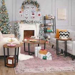 Rond Bijzettafeltje Firas Ø50 - Bruin/zwart 12 Rond Bijzettafeltje Firas Ø50 - Bruin/zwart -Collectie Woonkamermeubels LET57X 1 fa39