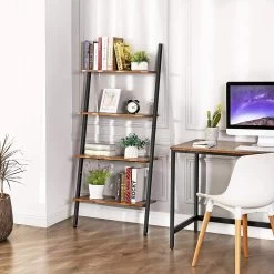 Ladderrek Leander 4 Legplanken - Rustiek Bruin/zwart 9 Ladderrek Leander 4 Legplanken - Rustiek Bruin/zwart -Collectie Woonkamermeubels LLS43BX 5 28f3