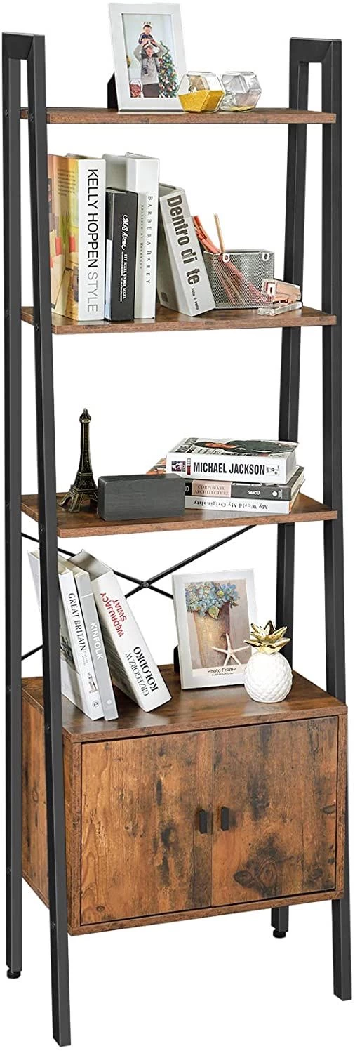 Rek Sidney 3 Legplanken & Kastje - Rustiek Bruin/zwart 7 Rek Sidney 3 Legplanken & Kastje - Rustiek Bruin/zwart - Afbeelding 7