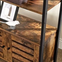 Rek Lance 70cm 3 Legplanken 2 Deuren - Rustiek Bruin/zwart -Collectie Woonkamermeubels LSC75BX 6 aeaf