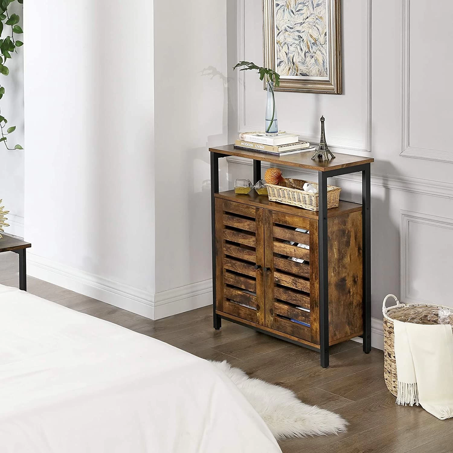 Bijzetkastje Lance 70cm 1 Legplank 2 Deuren - Rustiek Bruin/zwart 7 Bijzetkastje Lance 70cm 1 Legplank 2 Deuren - Rustiek Bruin/zwart - Afbeelding 7