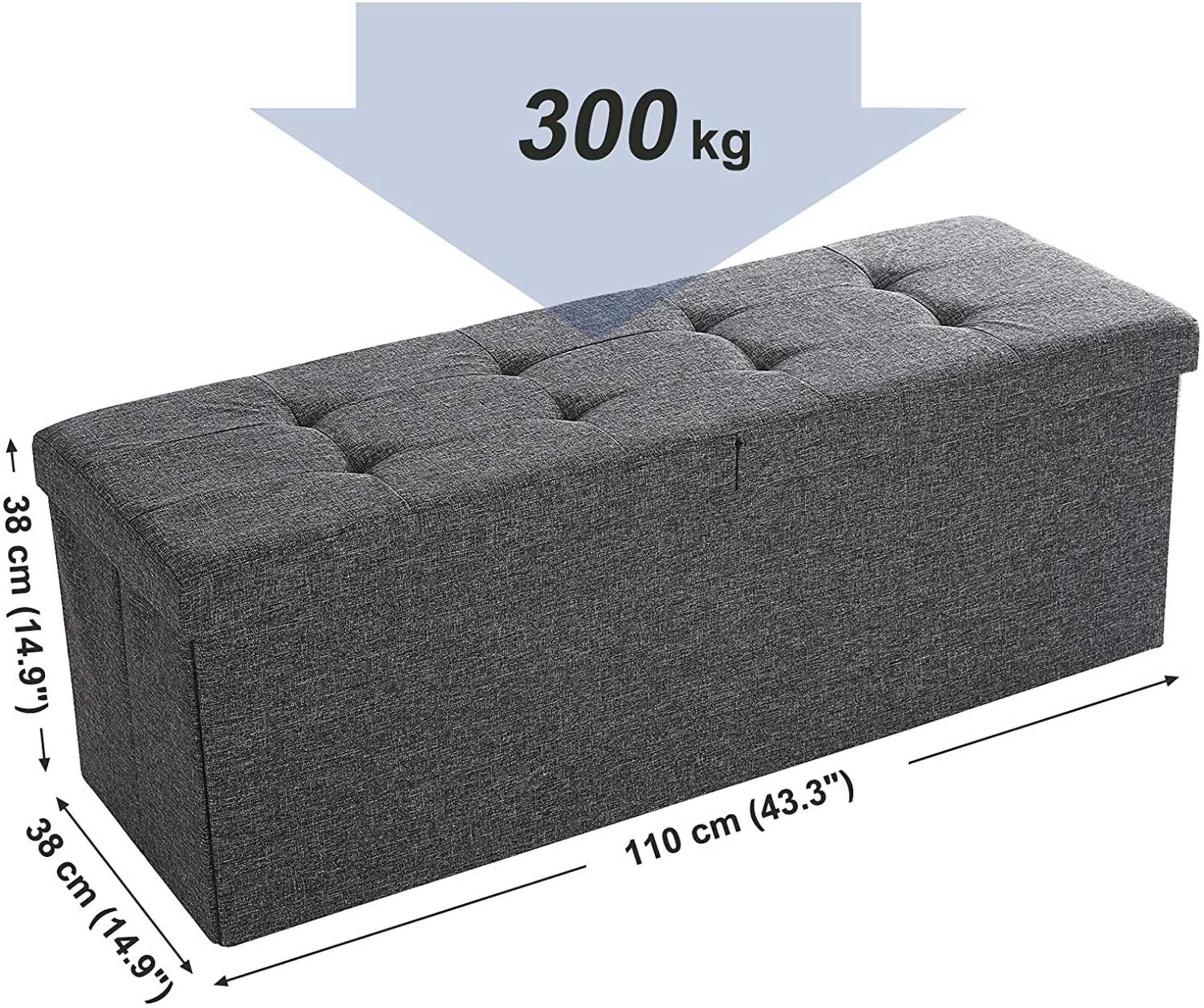 Songmics Opvouwbare Schoenenbank, Voetenbank 120L, 300 Kg Draagvermogen 3 Songmics Opvouwbare Schoenenbank, Voetenbank 120L, 300 Kg Draagvermogen - Afbeelding 3