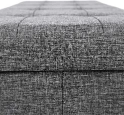 Songmics Donkergrijze MDF Opbergpoef - 15"D X 43"B X 15"H -Collectie Woonkamermeubels LSF77K 6 04f5