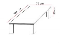 Salontafel Lodz 135x70 - Eik/zwart 7 Salontafel Lodz 135x70 - Eik/zwart -Collectie Woonkamermeubels Lodz salontafel lijntekening da37
