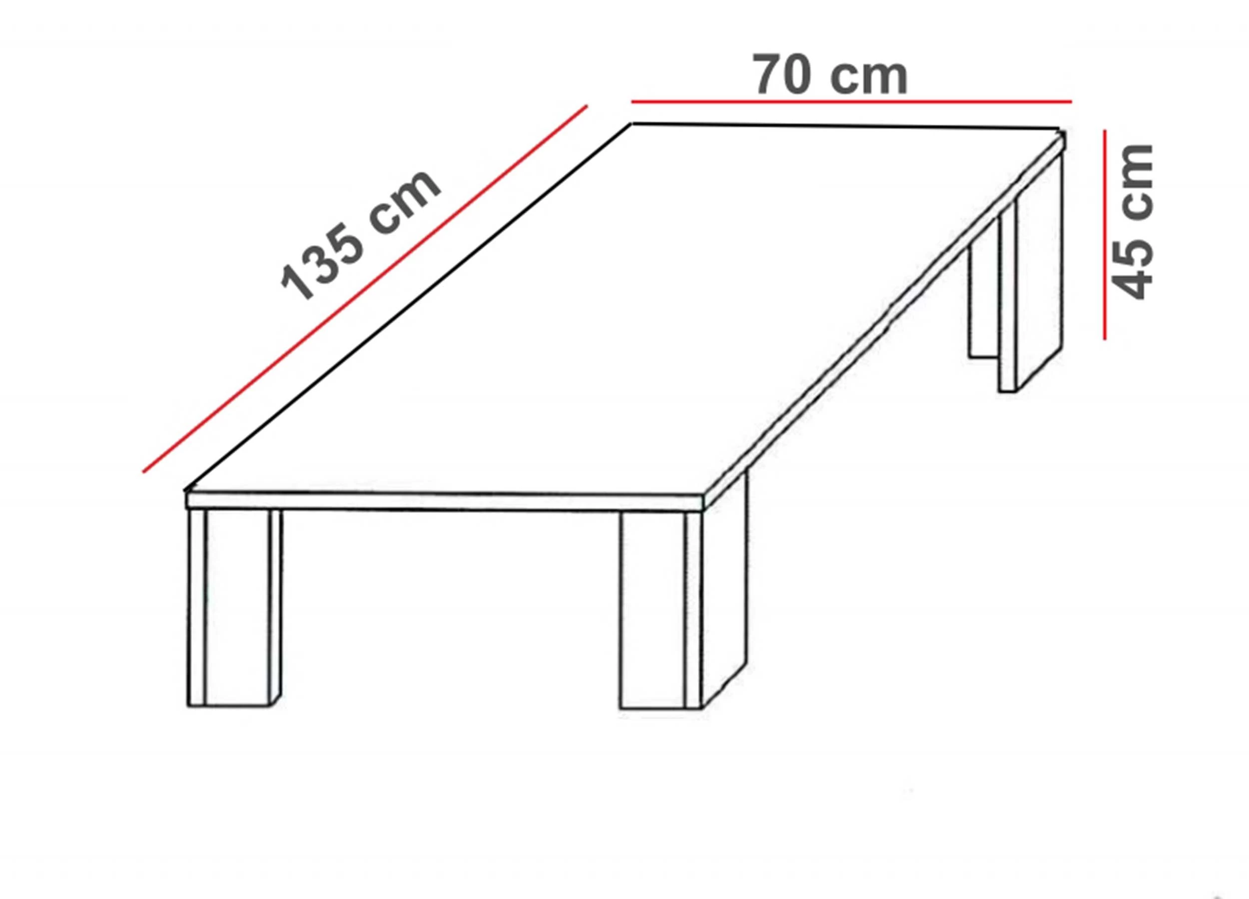 Salontafel Lodz 135x70 - Eik/zwart 4 Salontafel Lodz 135x70 - Eik/zwart - Afbeelding 4