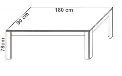 Eettafel Lodz 180 Cm 9 Eettafel Lodz 180 Cm -Collectie Woonkamermeubels Lodz tafel 180cm lijntekening ef14