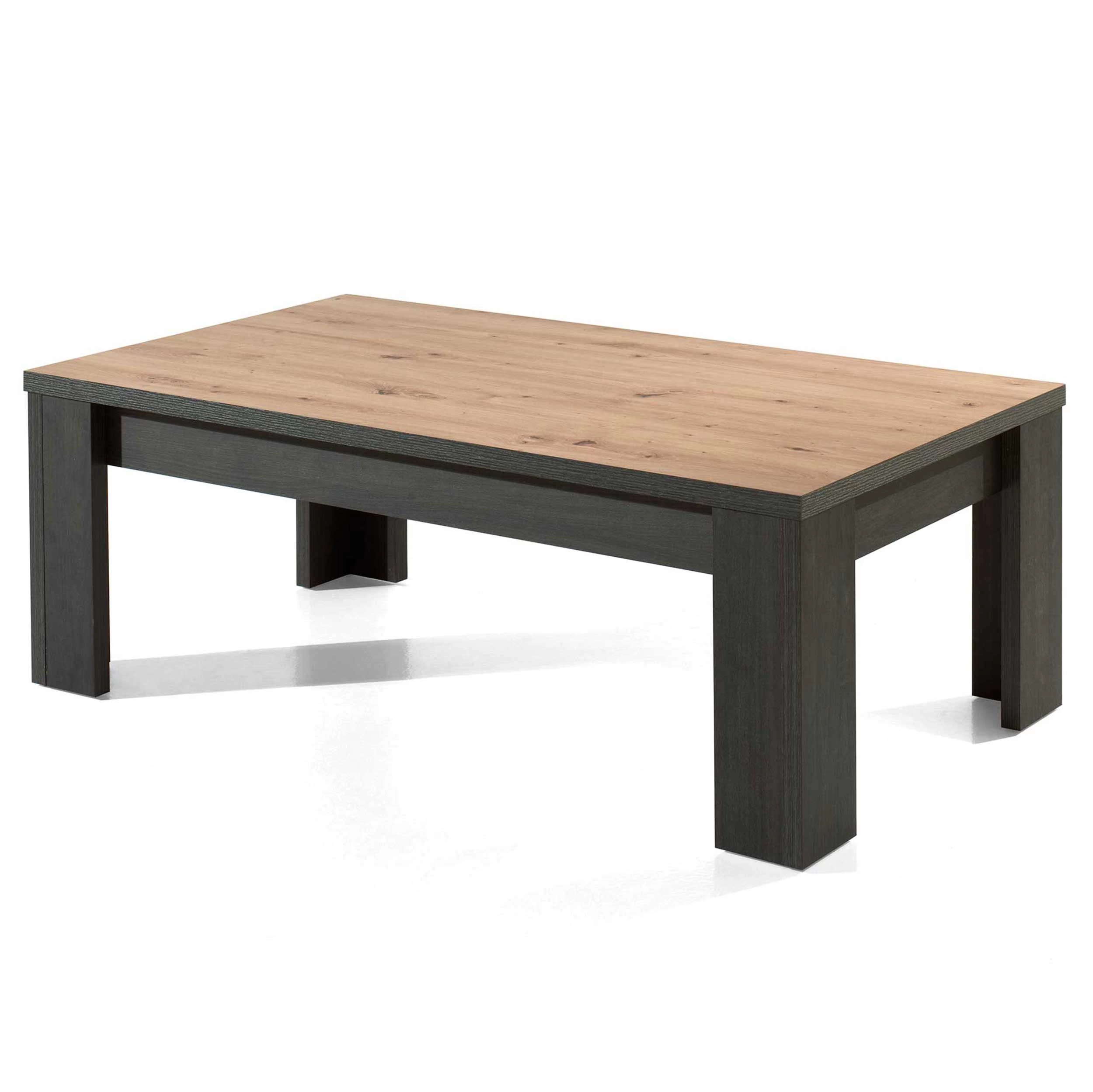 Salontafel Lodz 135x70 - Eik/zwart 3 Salontafel Lodz 135x70 - Eik/zwart - Afbeelding 3