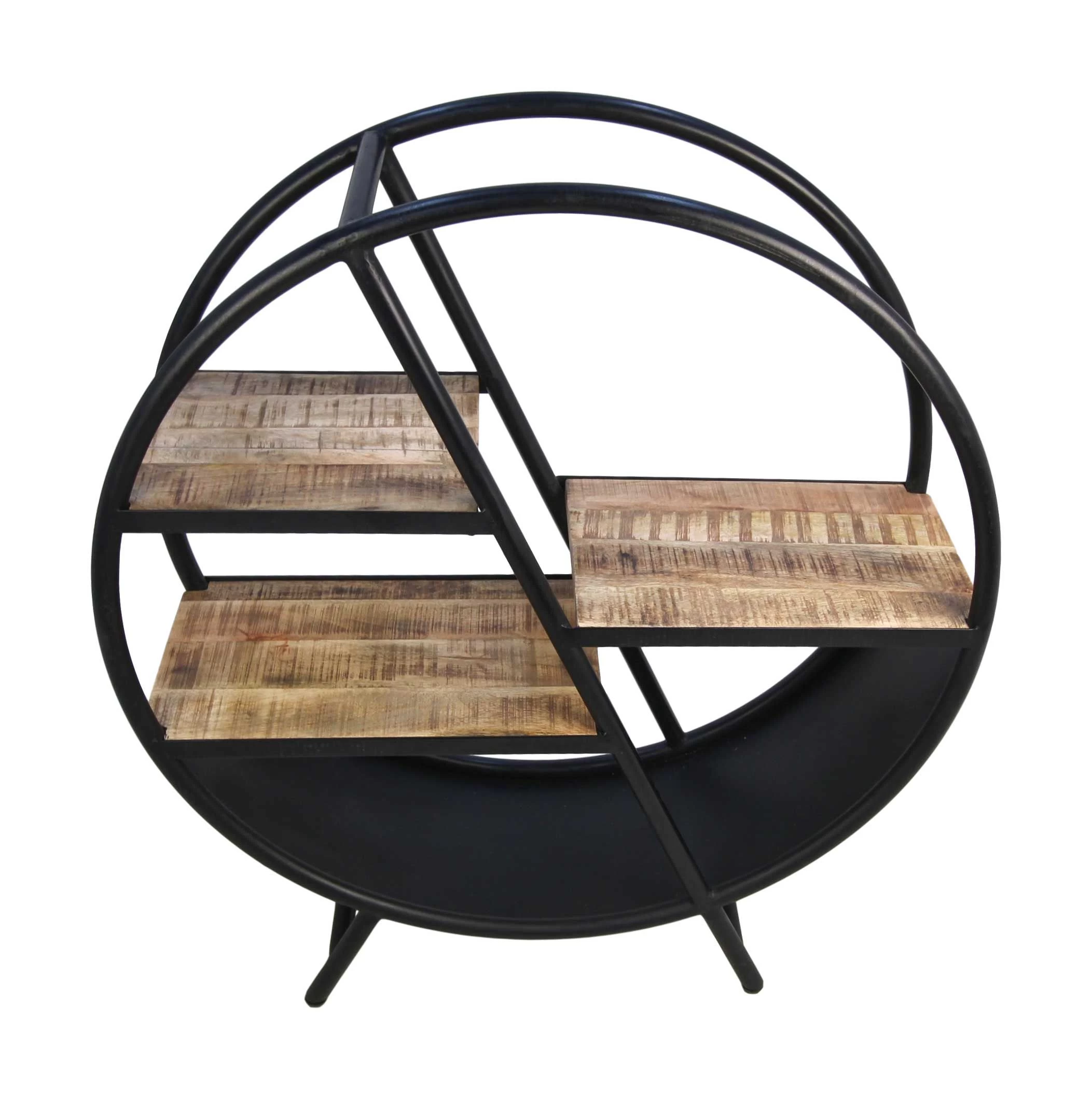 Decoratierek Brinn Rond ø80cm - Ijzer/mangohout 7 Decoratierek Brinn Rond ø80cm - Ijzer/mangohout - Afbeelding 7