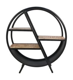 Decoratierek Brinn Rond ø80cm - Ijzer/mangohout 15 Decoratierek Brinn Rond ø80cm - Ijzer/mangohout -Collectie Woonkamermeubels MAN RDBKS 2 988b
