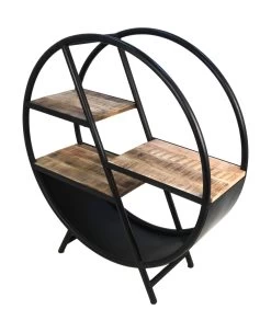 Decoratierek Brinn Rond ø80cm - Ijzer/mangohout 13 Decoratierek Brinn Rond ø80cm - Ijzer/mangohout -Collectie Woonkamermeubels MAN RDBKS 3 2beb