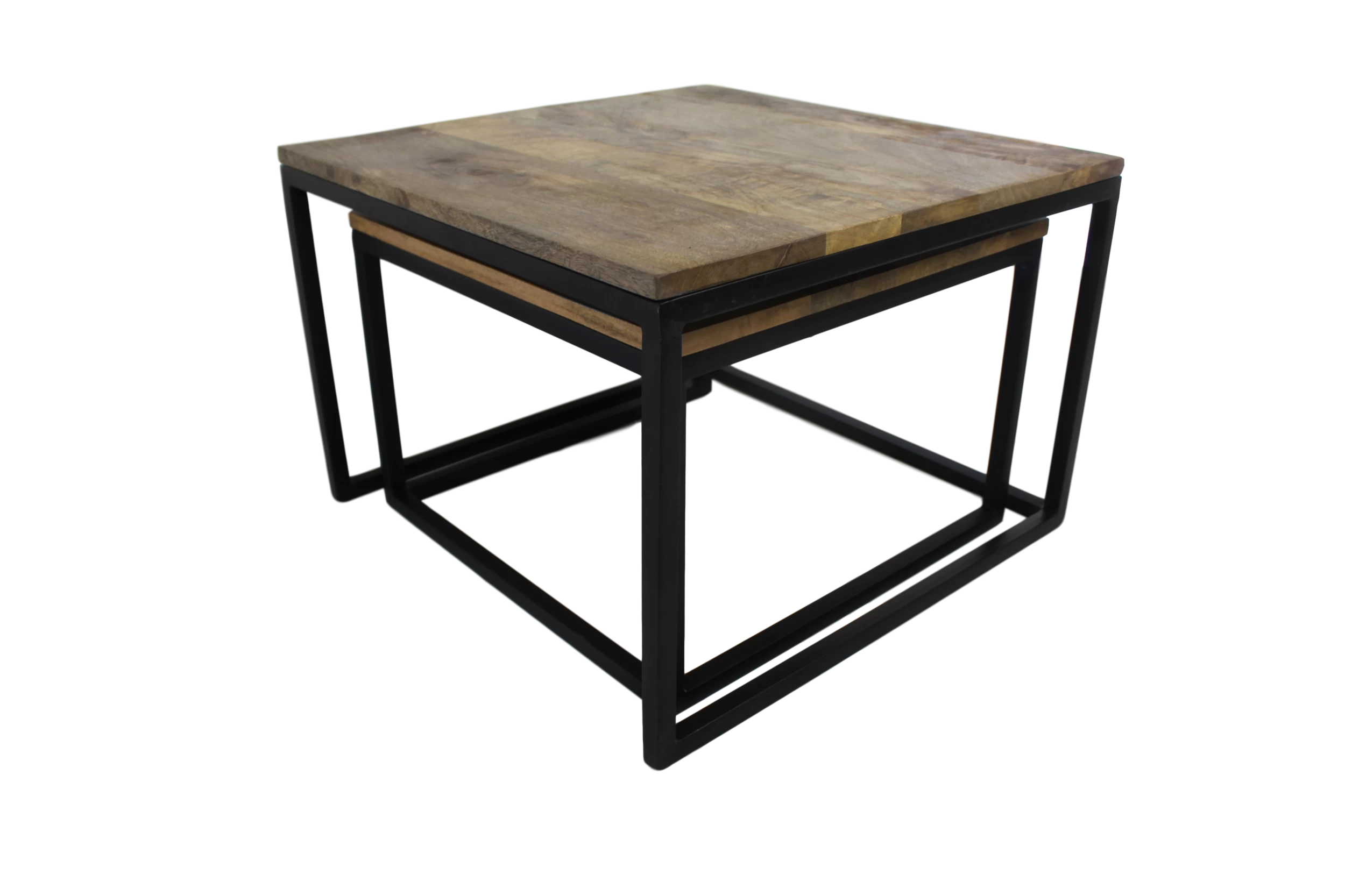 Set Van 2 Vierkante Salontafels Meike - Mangohout/ijzer 5 Set Van 2 Vierkante Salontafels Meike - Mangohout/ijzer - Afbeelding 5