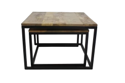 Set Van 2 Vierkante Salontafels Meike - Mangohout/ijzer 7 Set Van 2 Vierkante Salontafels Meike - Mangohout/ijzer -Collectie Woonkamermeubels MAN TS65 4 73ca