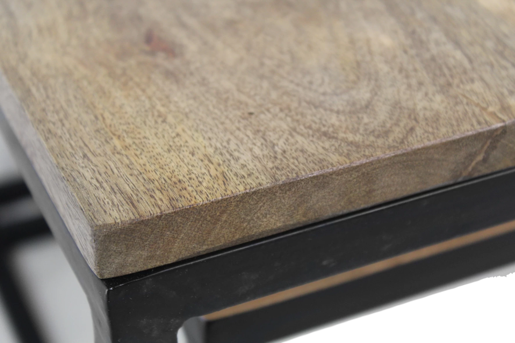 Set Van 2 Vierkante Salontafels Meike - Mangohout/ijzer 2 Set Van 2 Vierkante Salontafels Meike - Mangohout/ijzer - Afbeelding 2