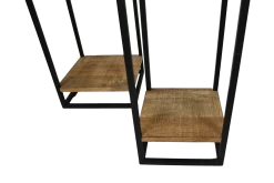 Bijzettafel Rick Set Van 2 Mangohout - Naturel/zwart -Collectie Woonkamermeubels MAN TTS2 4 67f4