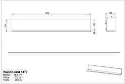 Wandplank Karsten 164cm - Kasjmier/walnoot -Collectie Woonkamermeubels MA 1477 BEM 3f7f