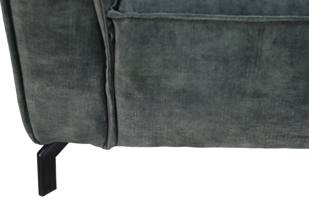 Hoekbank Morgan Rechts Velours - Dennegroen 2 Hoekbank Morgan Rechts Velours - Dennegroen - Afbeelding 2