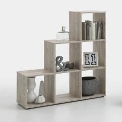 FMD Opbergrek Mega 6 Vakken - Grijze Eik