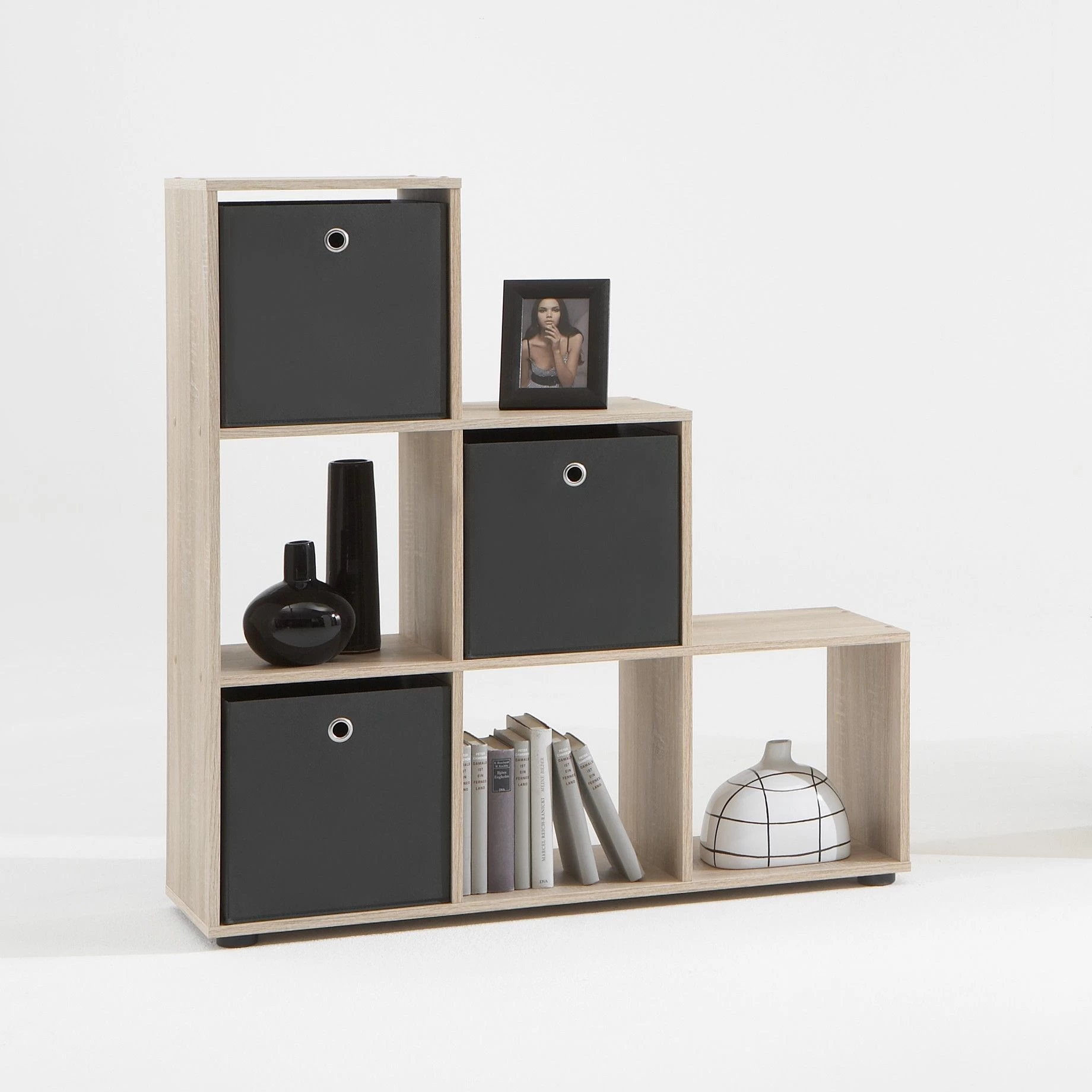 FMD Opbergrek Mega 6 Vakken - Bruine Eik 1 FMD Opbergrek Mega 6 Vakken - Bruine Eik