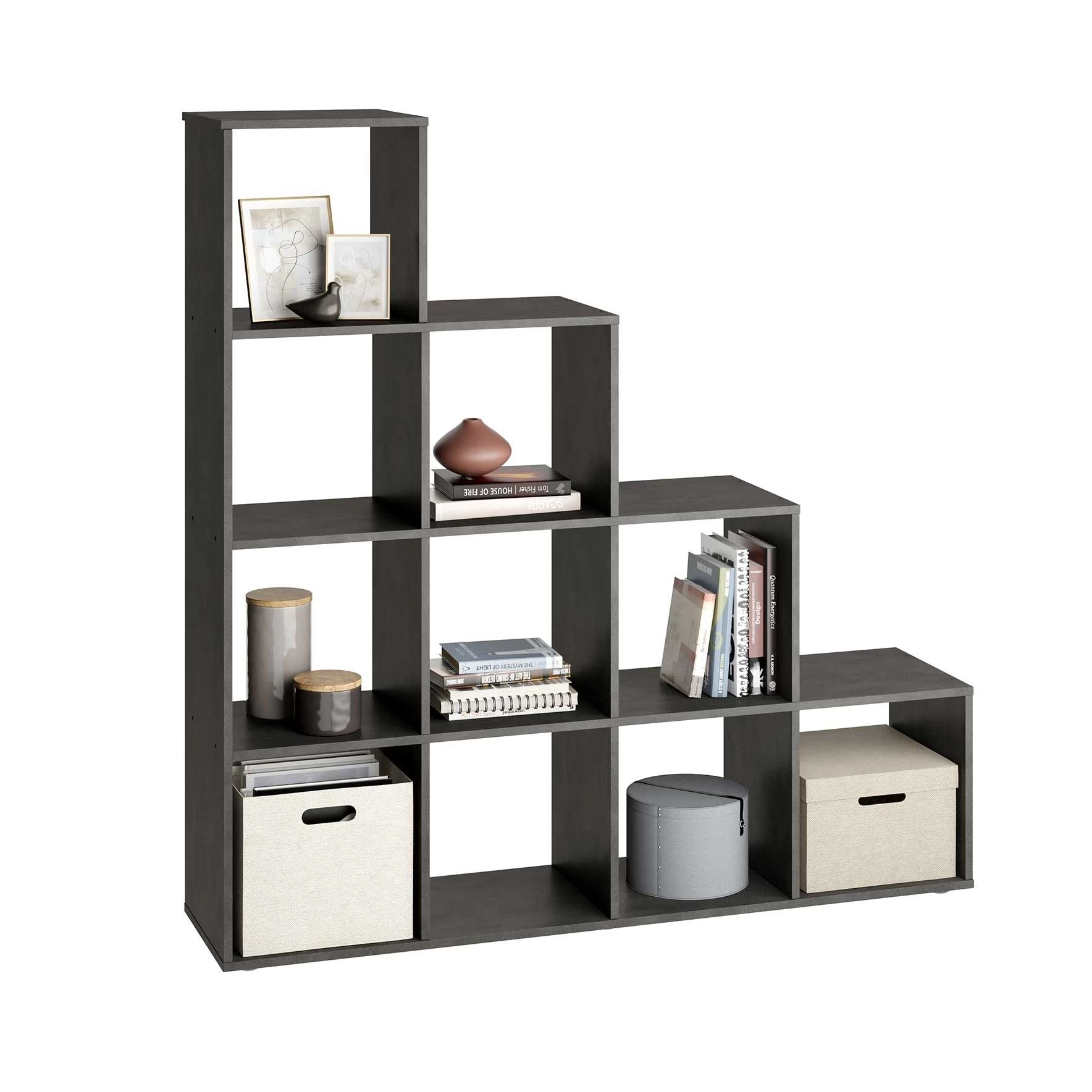 FMD Opbergrek Mega 10 Vakken - Grijs 1 FMD Opbergrek Mega 10 Vakken - Grijs