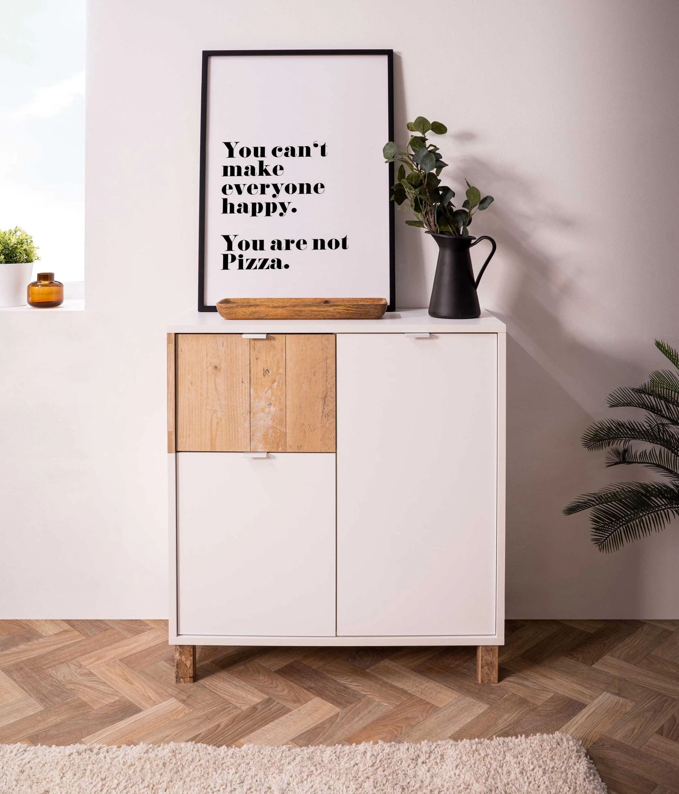 Commode Mercos 80cm 3 Deuren - Wit/old Style 8 Commode Mercos 80cm 3 Deuren - Wit/old Style - Afbeelding 8