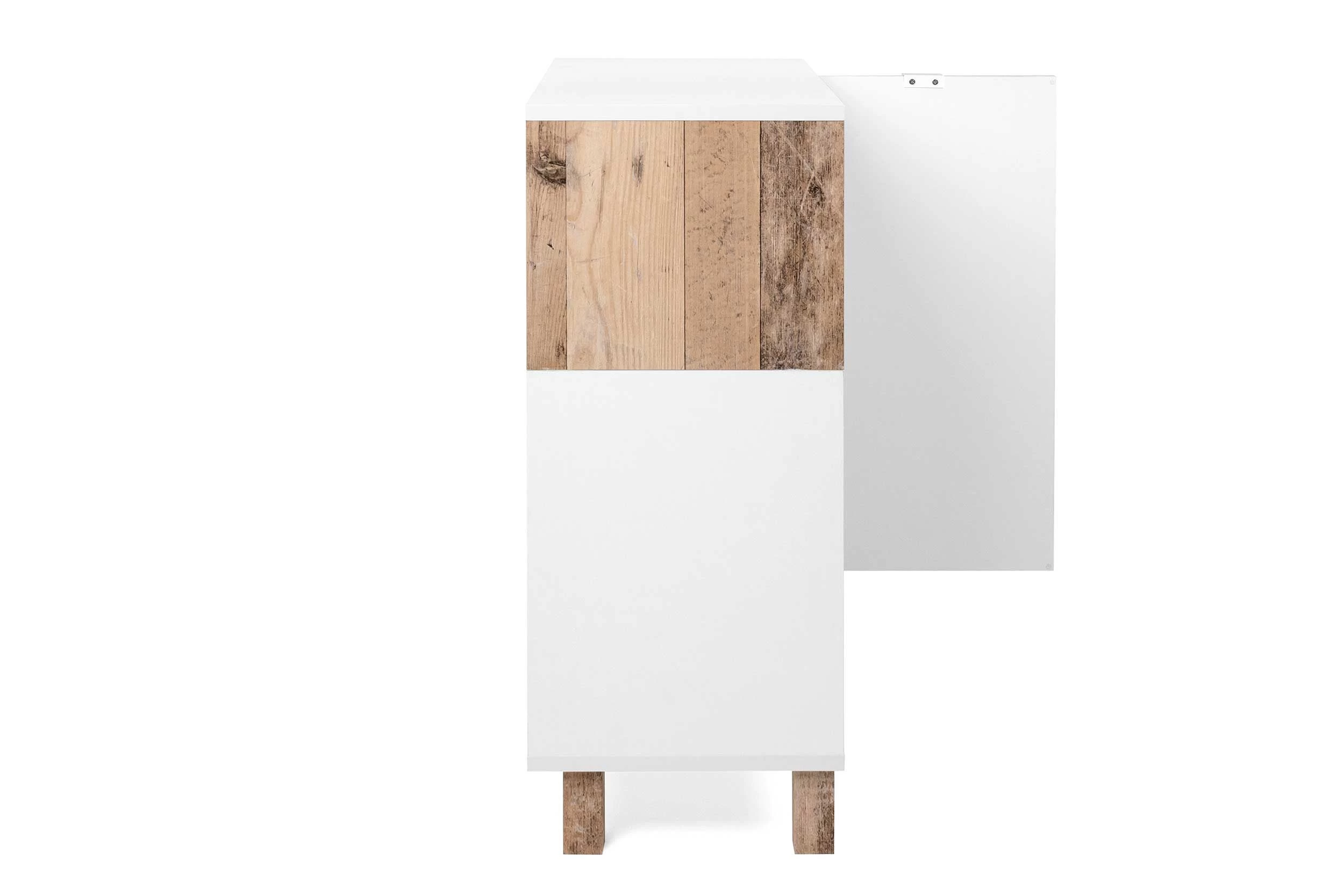 Commode Mercos 80cm 3 Deuren - Wit/old Style 3 Commode Mercos 80cm 3 Deuren - Wit/old Style - Afbeelding 3