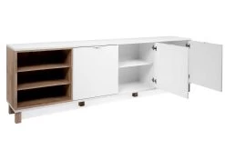 Dressoir Mercos 200cm 3 Deuren - Wit/old Style -Collectie Woonkamermeubels Menorca 57A Lowboard perspektive offen 2 78ec