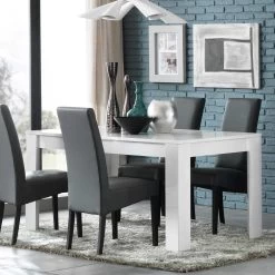 Eettafel Modena 160x90 Cm Rechthoek - Hoogglans Wit