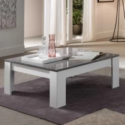 Salontafel Modena 126x67 - Wit/beton