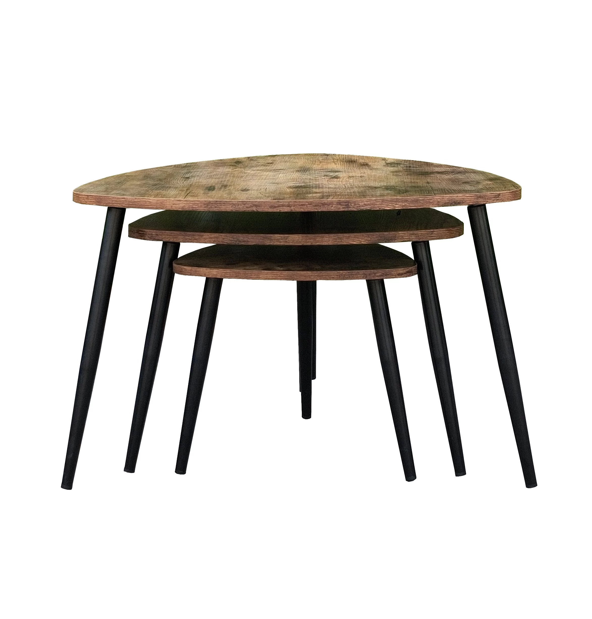 Set Van 3 Salontafels Niekirk - Bruin/zwart 5 Set Van 3 Salontafels Niekirk - Bruin/zwart - Afbeelding 5