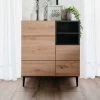 Commode Ted 80cm 2 Deuren - Eik/zwart