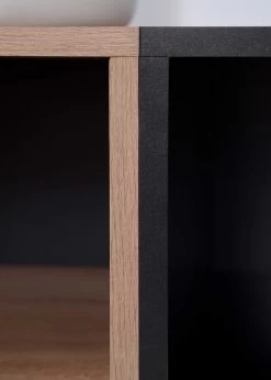 Commode Ted 80cm 2 Deuren - Eik/zwart -Collectie Woonkamermeubels Nola Detail 1 f797