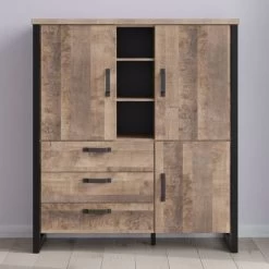 Kabinetkast Emile | 138 X 45 X 155 Cm | Tobacco Brown Oak-decor